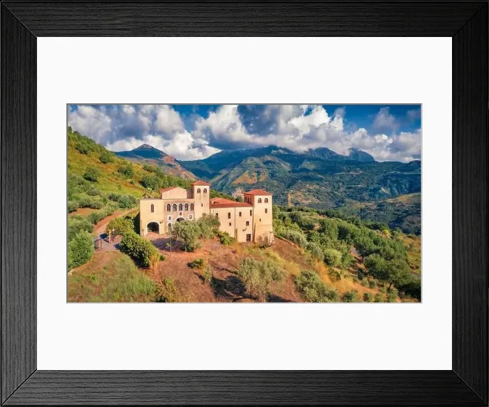 Framed Print : Gorgeous morning view from flying drone of typical Italian church Framed Print : Gorgeous morning view from flying drone of typical Italian church