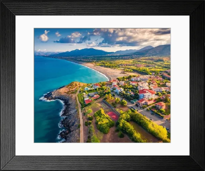 Framed Print : Fantastic morning view of scenic spot - Punta di Cirella Framed Print : Fantastic morning view of scenic spot - Punta di Cirella