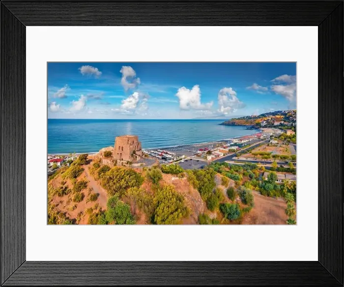 Framed Print : Amazing summer view from flying drone of historical place - Talao Tower Framed Print : Amazing summer view from flying drone of historical place - Talao Tower