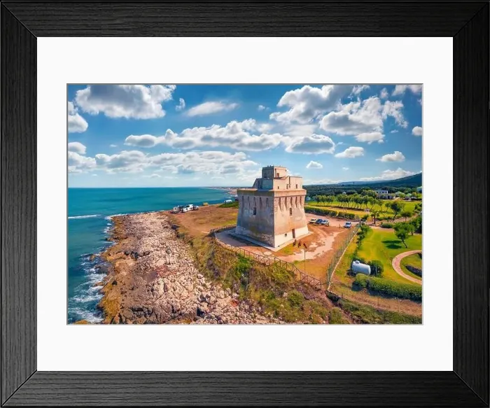 Framed Print : Aerial landscape photography. Amazing summer view from flying drone of Torre Mileto tower Framed Print : Aerial landscape photography. Amazing summer view from flying drone of Torre Mileto tower