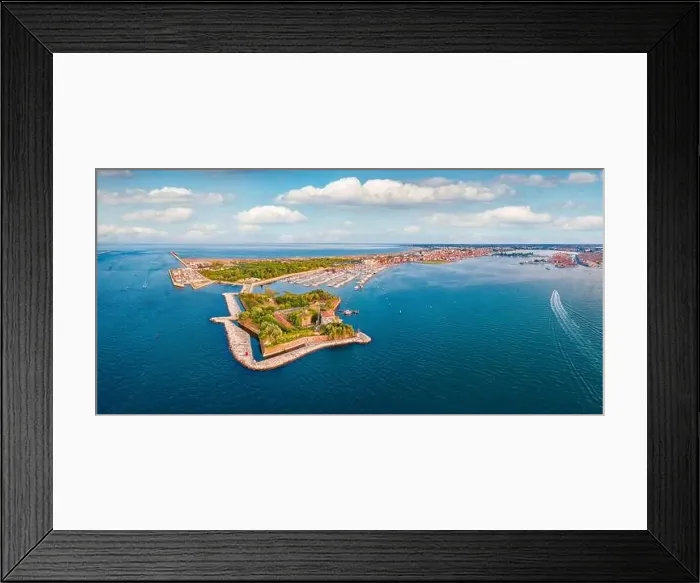 Framed Print : Aerial landscape photography. Magnificent summer seascape of Adriatic sea Framed Print : Aerial landscape photography. Magnificent summer seascape of Adriatic sea