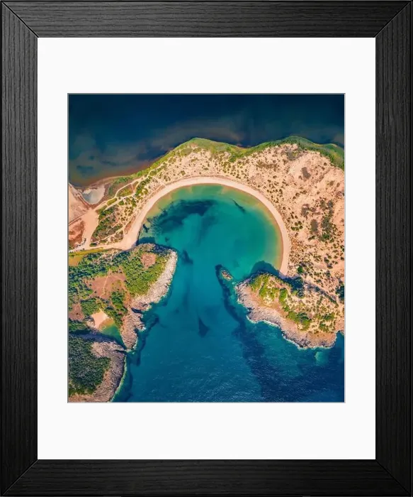 Framed Print : Straight down view of Voidokilia Beach Framed Print : Straight down view of Voidokilia Beach
