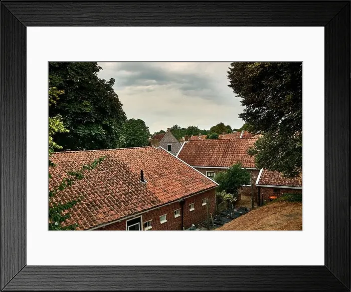 Framed Print : idyllic dutch fortress village of bourtange in summer