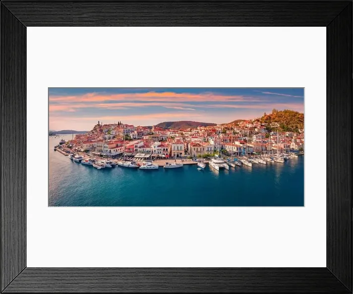 Framed Print : Fantastic sunset in Poros town Framed Print : Fantastic sunset in Poros town