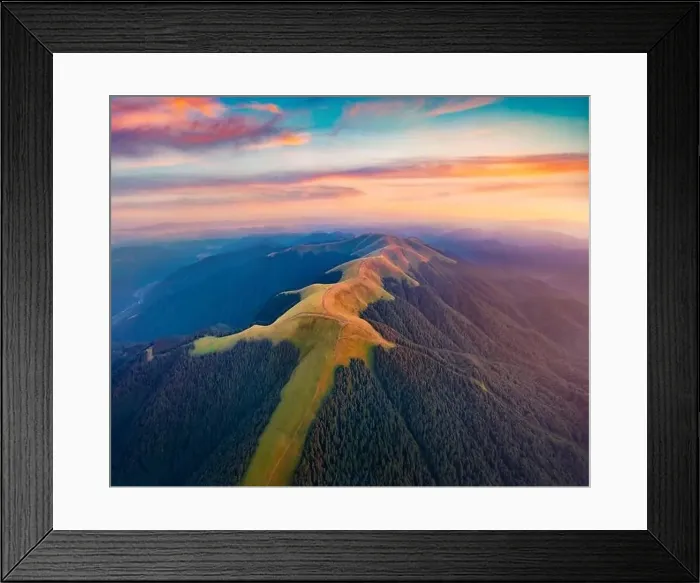 Framed Print : Fantastic summer sunrise on Menchul ridge Framed Print : Fantastic summer sunrise on Menchul ridge