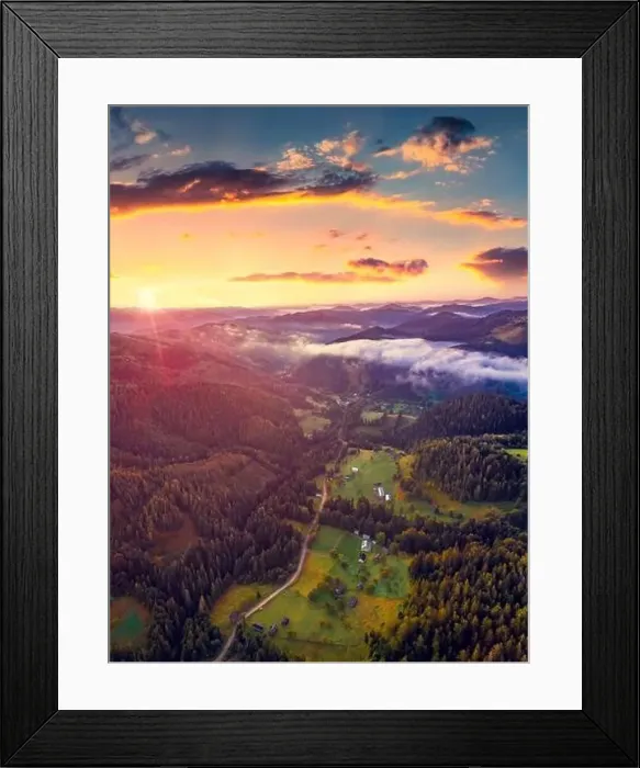 Framed Print : Beautiful summer scenery. Breathtaking sunrise on Carpathian mountains Framed Print : Beautiful summer scenery. Breathtaking sunrise on Carpathian mountains