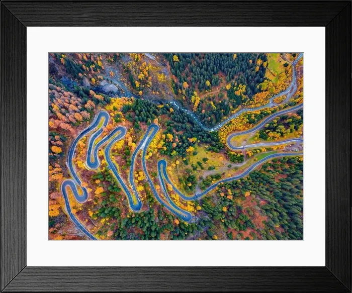 Framed Print : Straight-down view from flying drone of Maloya pass Framed Print : Straight-down view from flying drone of Maloya pass