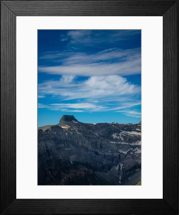 Framed Print : Swiss mountain landscape at sunrise, little cloudy