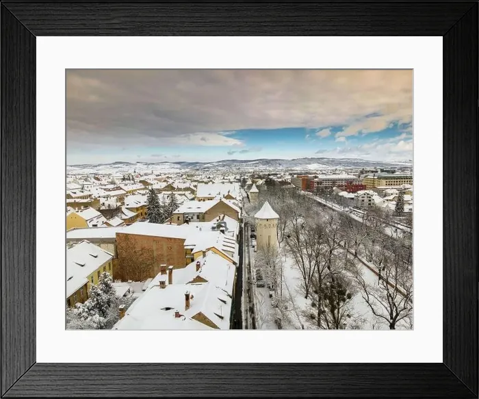 Framed Print : Drone photography of the city center of Sibiu Framed Print : Drone photography of the city center of Sibiu