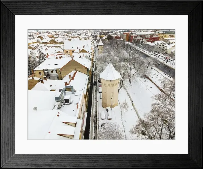 Framed Print : Drone photography of the city center of Sibiu Framed Print : Drone photography of the city center of Sibiu