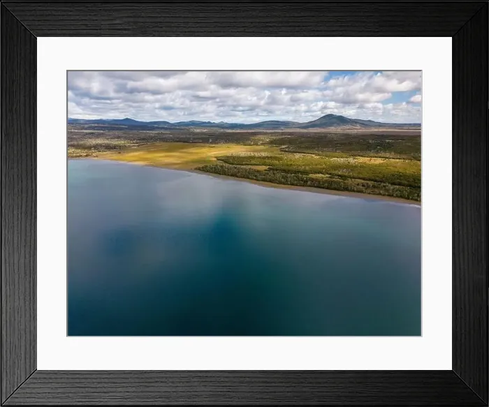 Framed Print : Aerial view of picturesque Lago Yehuin on the island Tierra del Fuego, Argentina, South America