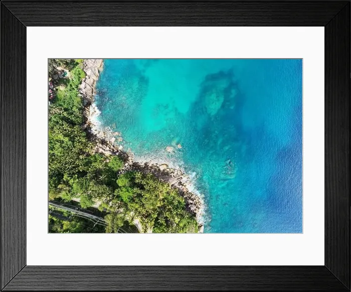Framed Print : Aerial view of curve road along the seashore at Phuket Thailand Framed Print : Aerial view of curve road along the seashore at Phuket Thailand
