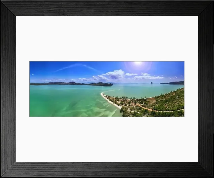 Framed Print : Aerial view panoramic nature view of the beautiful sandy beach of Laem Had off Koh yao yai island Framed Print : Aerial view panoramic nature view of the beautiful sandy beach of Laem Had off Koh yao yai island