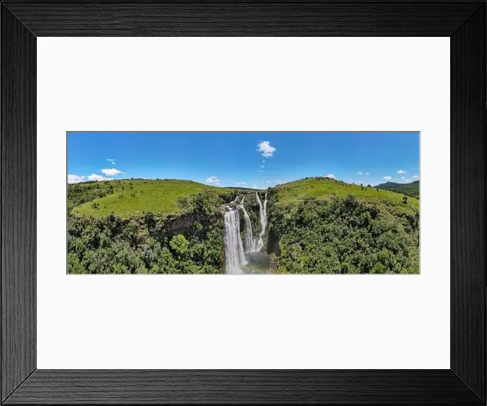 Framed Print : Drone view at Lisbon waterfall near Graskop on South Africa Framed Print : Drone view at Lisbon waterfall near Graskop on South Africa