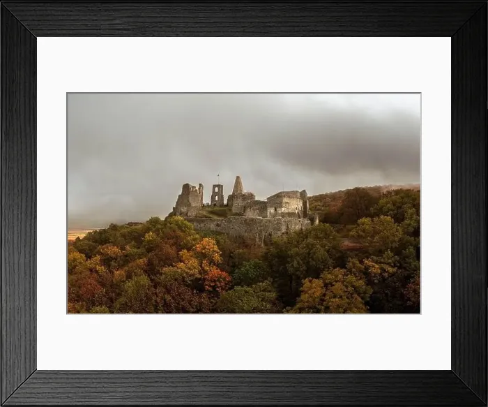 Framed Print : Doba castle in Somlo hill Hungary. Amazing monument fort ruins from Middle age. Amazing fall colored landscape Framed Print : Doba castle in Somlo hill Hungary. Amazing monument fort ruins from Middle age. Amazing fall colored landscape