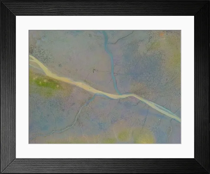 Framed Print : An aerial shot of the landscape with small lake surrounded by trees and field Framed Print : An aerial shot of the landscape with small lake surrounded by trees and field