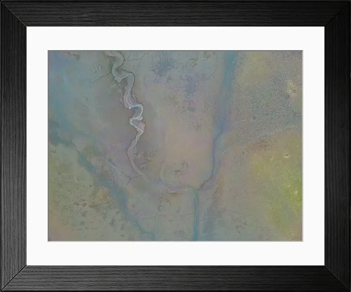 Framed Print : An aerial shot of the landscape with small lake surrounded by trees and field Framed Print : An aerial shot of the landscape with small lake surrounded by trees and field