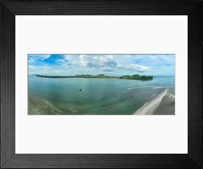 Framed Print : Aerial view panoramic nature view of the beautiful sea amazing island Framed Print : Aerial view panoramic nature view of the beautiful sea amazing island