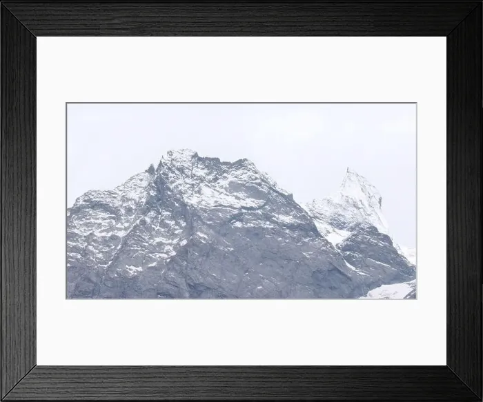 Framed Print : Huge mountains standing under a white fog Framed Print : Huge mountains standing under a white fog