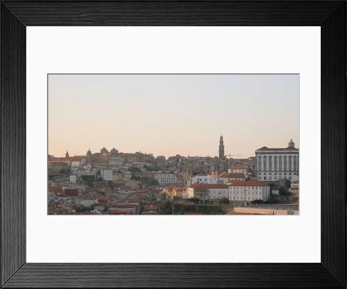 Framed Print : Landscape of ancient European city with red roofs on hill Framed Print : Landscape of ancient European city with red roofs on hill