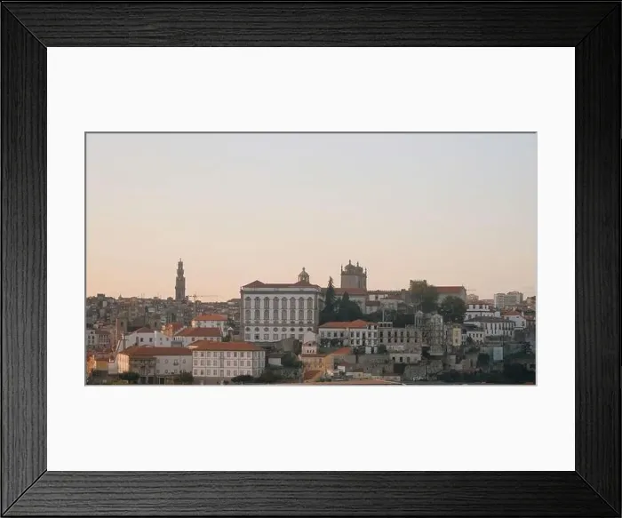 Framed Print : Landscape of ancient European city with red roofs on hill Framed Print : Landscape of ancient European city with red roofs on hill