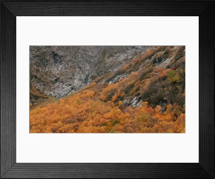 Framed Print : Mountain cliffs above autumn forest Framed Print : Mountain cliffs above autumn forest