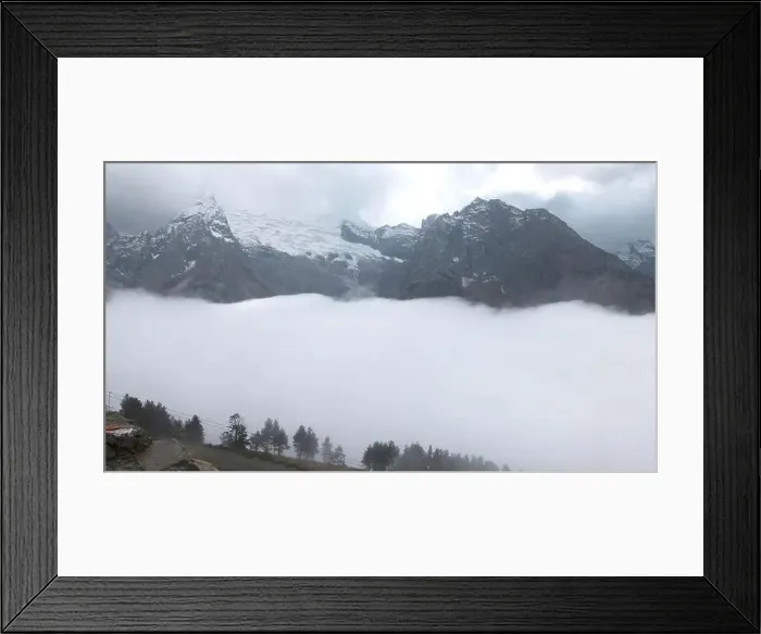 Framed Print : Beautiful mountain landscape with thick clouds Framed Print : Beautiful mountain landscape with thick clouds
