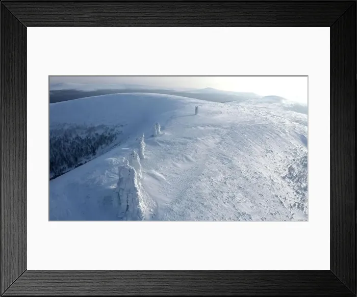 Framed Print : Landscape in sub-zero temperatures from above Framed Print : Landscape in sub-zero temperatures from above