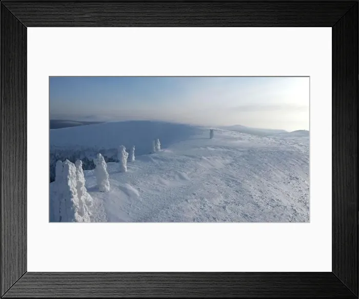 Framed Print : Landscape in sub-zero temperatures from above Framed Print : Landscape in sub-zero temperatures from above