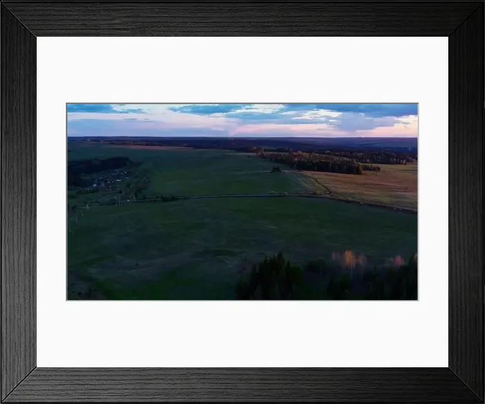 Framed Print : Bright sun from sunset. Clip. Light fields on which the orange sun shines Framed Print : Bright sun from sunset. Clip. Light fields on which the orange sun shines