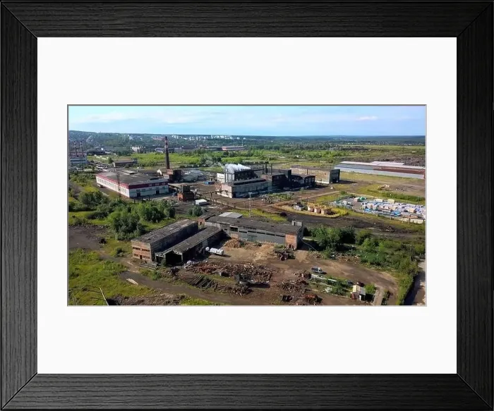 Framed Print : Urban industry from drone. Action Framed Print : Urban industry from drone. Action
