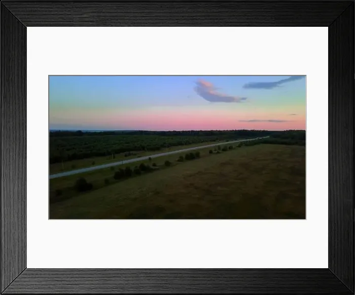 Framed Print : View from high on a colorful picturesque sky with a road Framed Print : View from high on a colorful picturesque sky with a road