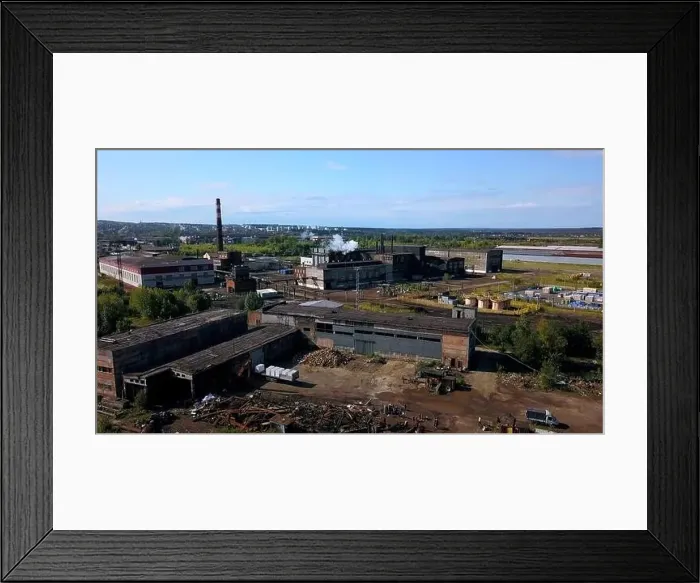 Framed Print : Urban industry from drone. Action Framed Print : Urban industry from drone. Action