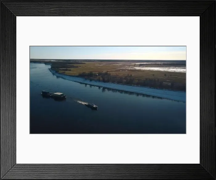 Framed Print : River tow pusher with barge. Clip Framed Print : River tow pusher with barge. Clip