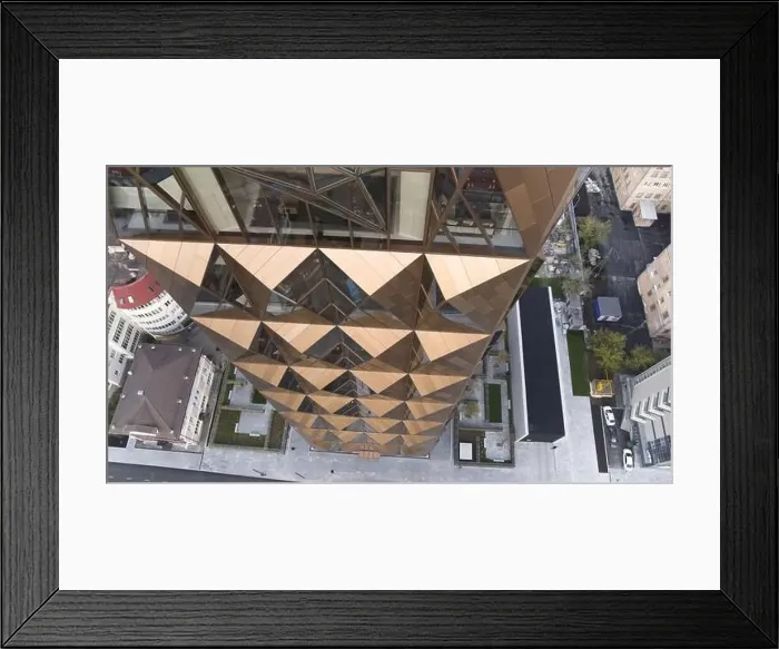 Framed Print : Beautiful modern building with geometric shapes Framed Print : Beautiful modern building with geometric shapes