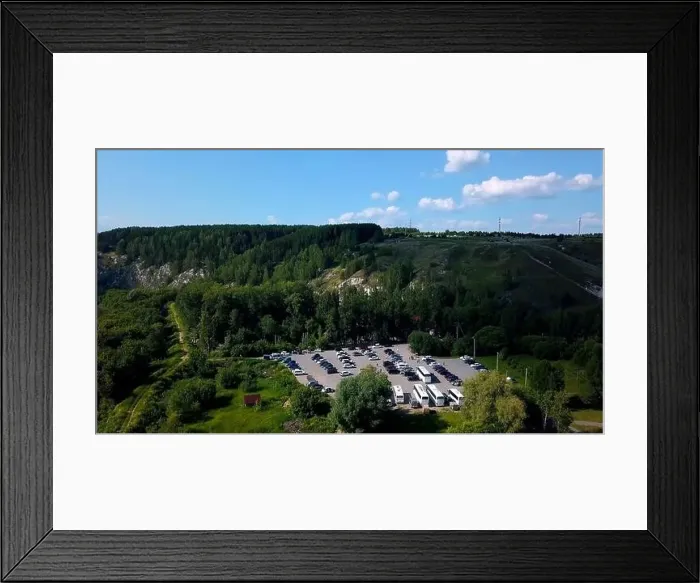Framed Print : Aerial view of wild nature with rock clif and endless forest. Clip. Beautiful river along summer trees Framed Print : Aerial view of wild nature with rock clif and endless forest. Clip. Beautiful river along summer trees