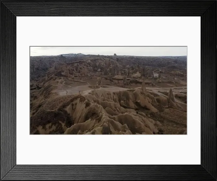 Framed Print : Awesome aerial view of rock formations called the Fairy Chimneys in Cappadocia Framed Print : Awesome aerial view of rock formations called the Fairy Chimneys in Cappadocia