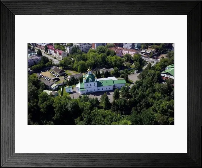 Framed Print : Aerial view of the ancient cave monastery with cityscape Framed Print : Aerial view of the ancient cave monastery with cityscape