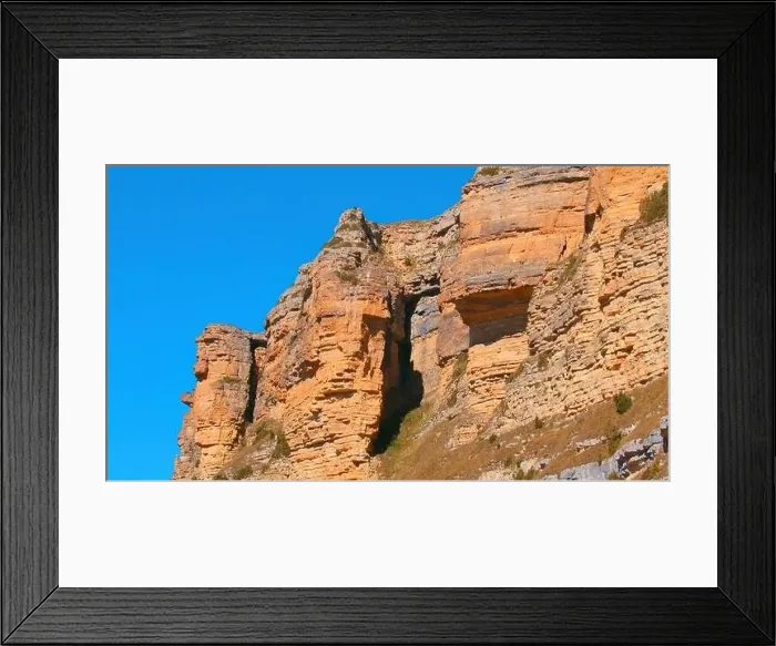 Framed Print : Picturesque landscape of mountains with green small shrubs. Shot. Beautiful, unusual rocks on a blue sky background Framed Print : Picturesque landscape of mountains with green small shrubs. Shot. Beautiful, unusual rocks on a blue sky background
