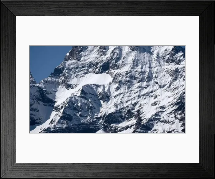 Framed Print : Alps cold mountain slopes. Creative. Snow and ice covered cliffs and rocks Framed Print : Alps cold mountain slopes. Creative. Snow and ice covered cliffs and rocks