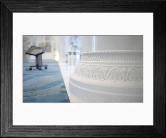 Framed Print : Interior of a white orthodox beautiful church. Scene. Close up view of the column with carved pattern Framed Print : Interior of a white orthodox beautiful church. Scene. Close up view of the column with carved pattern