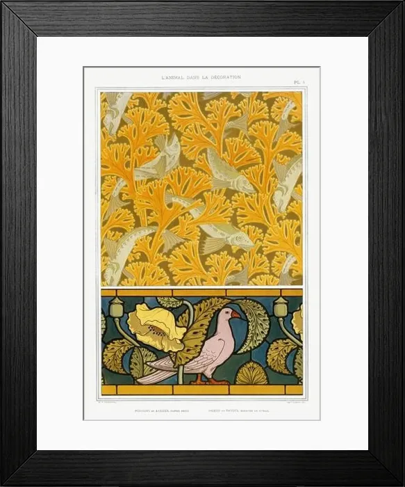 Framed Print : Fishes-Pigeons / Illustration from L'animal dans la decoration (1897) by Maurice Pillard Verneuil Framed Print : Fishes-Pigeons / Illustration from L'animal dans la decoration (1897) by Maurice Pillard Verneuil