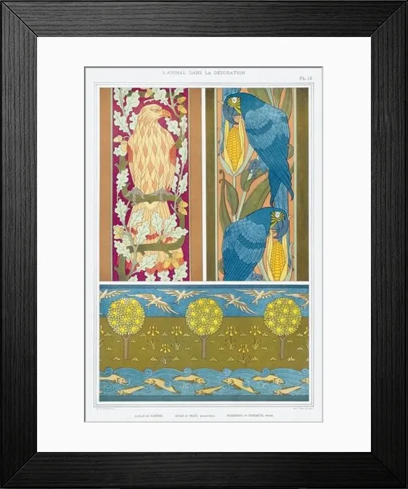 Framed Print : Parrot-Bird-Fish / Illustration from L'animal dans la decoration (1897) by Maurice Pillard Verneuil Framed Print : Parrot-Bird-Fish / Illustration from L'animal dans la decoration (1897) by Maurice Pillard Verneuil