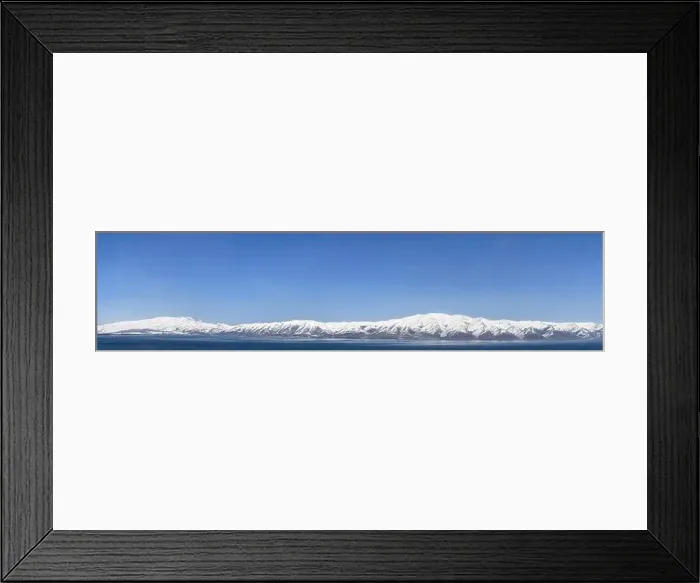 Framed Print : Aerial panorama view snow covered mountains Framed Print : Aerial panorama view snow covered mountains