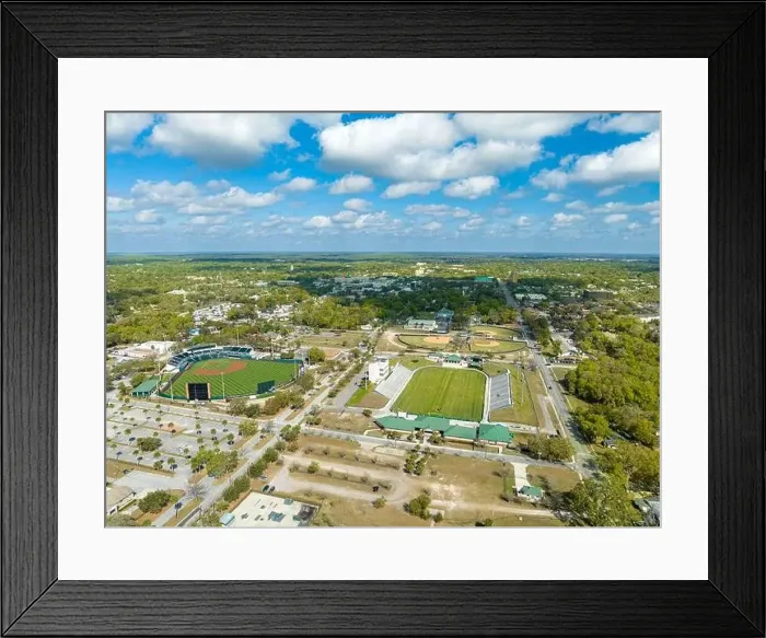 Framed Print : Winter aerial drone view of Deland, Florida Framed Print : Winter aerial drone view of Deland, Florida