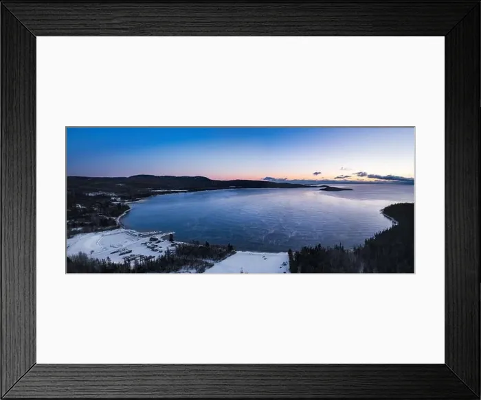 Framed Print : Sea Smoke Rising On Lake Superior Winter - drone aerial Framed Print : Sea Smoke Rising On Lake Superior Winter - drone aerial