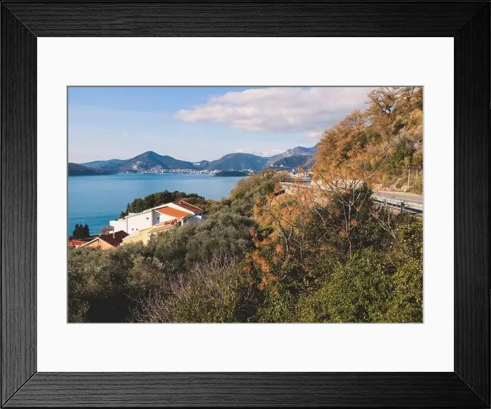 Framed Print : View of Sveti Stefan, a town in Budva Municipality Framed Print : View of Sveti Stefan, a town in Budva Municipality