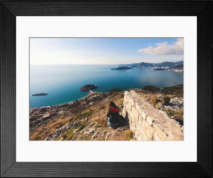 Framed Print : View of Sveti Stefan, a town in Budva Municipality Framed Print : View of Sveti Stefan, a town in Budva Municipality