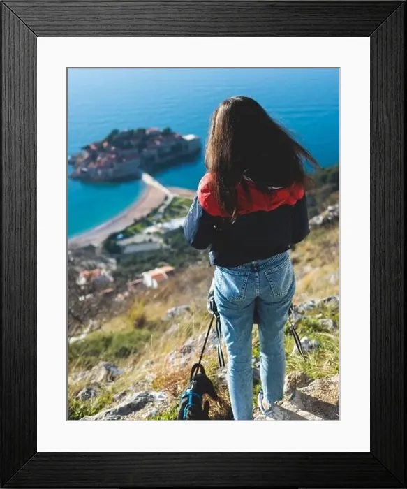 Framed Print : View of Sveti Stefan, a town in Budva Municipality Framed Print : View of Sveti Stefan, a town in Budva Municipality