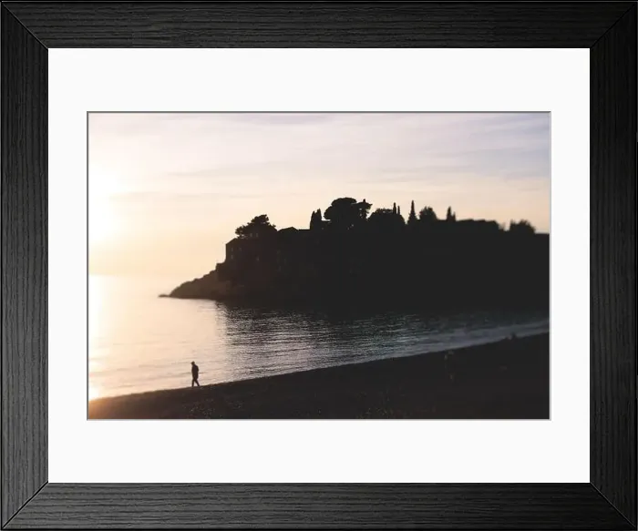 Framed Print : View of Sveti Stefan, a town in Budva Municipality Framed Print : View of Sveti Stefan, a town in Budva Municipality